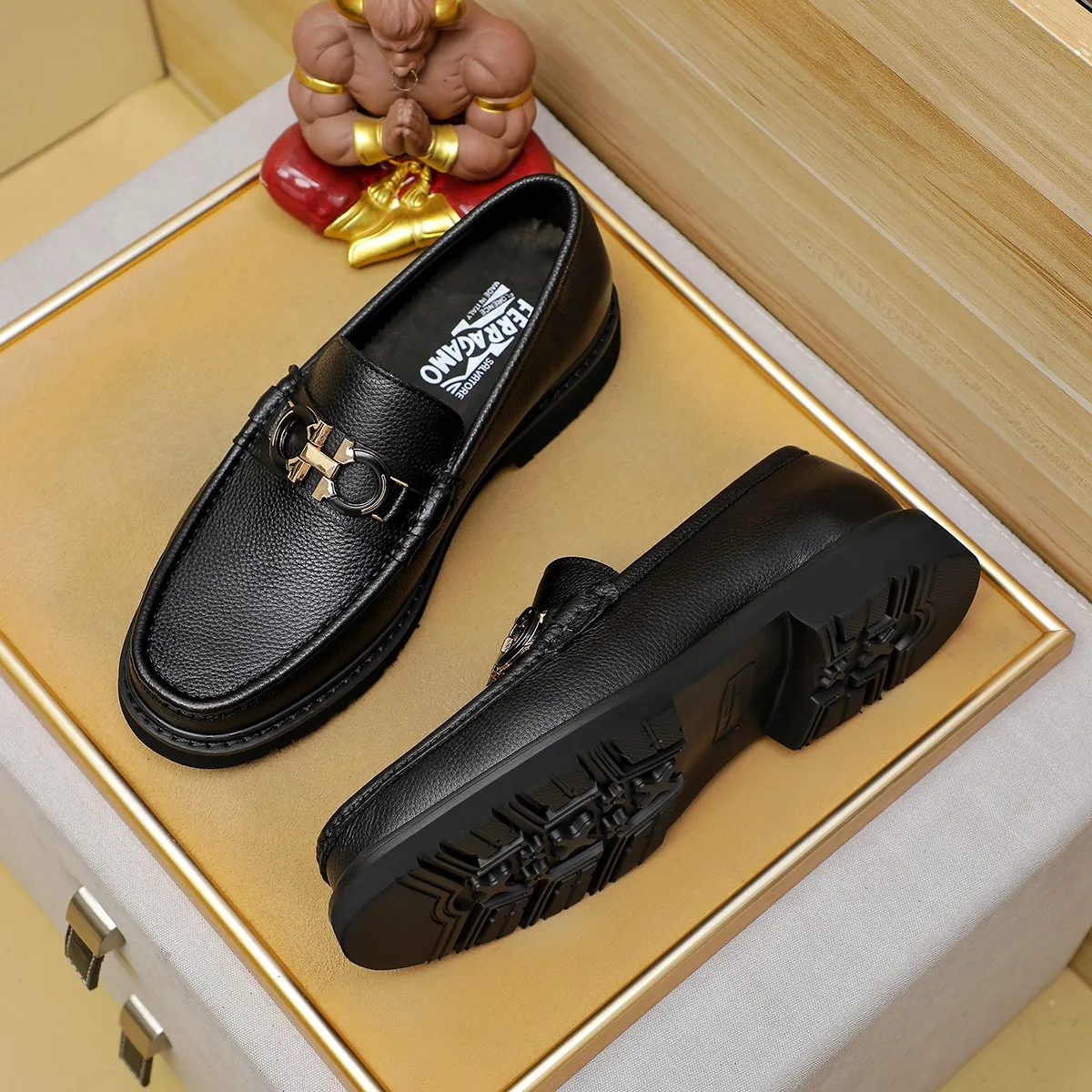 Men's shoes 💰500 Ferragamo [Ferragamo] top imported suit men's shoes 💯Original copy of the official website, product materials: selected imported embossed calfskin + luxury hardware buckle accessories ~ imported water-dyed cow 🐂 leather lining. Strong three-dimensional visual effect, original combination outsole, multiple colors available😘 Size: 38-44 (.45.46. Customized)